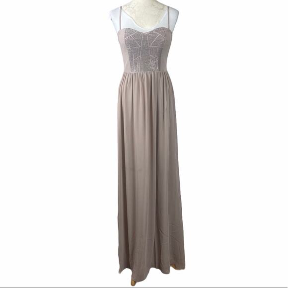 Lucy Paris Spaghetti Strap Chiffon Maxi Dress S - Picture 1 of 9